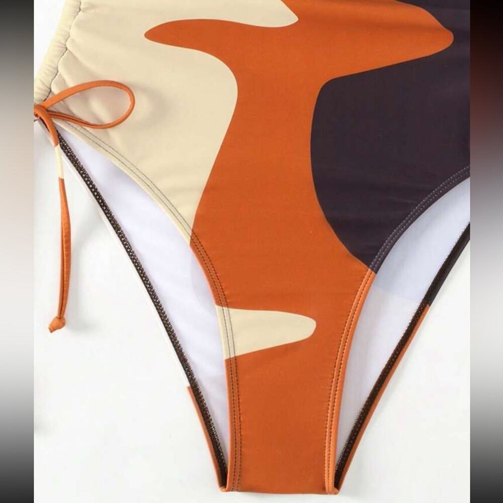 Summer in Posh C 🔆 | Euro Style Drawstring Side One Piece Swimsuit - Picture 5 of 9